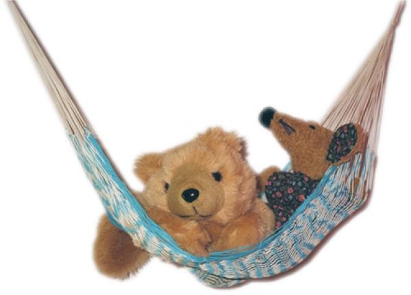 Kleine Hängematte aus Netz für Kuscheltiere